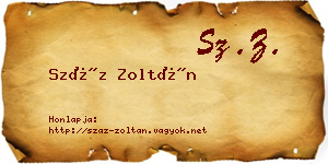Száz Zoltán névjegykártya