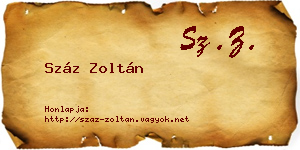Száz Zoltán névjegykártya
