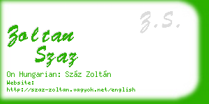 zoltan szaz business card
