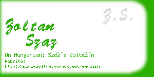 zoltan szaz business card